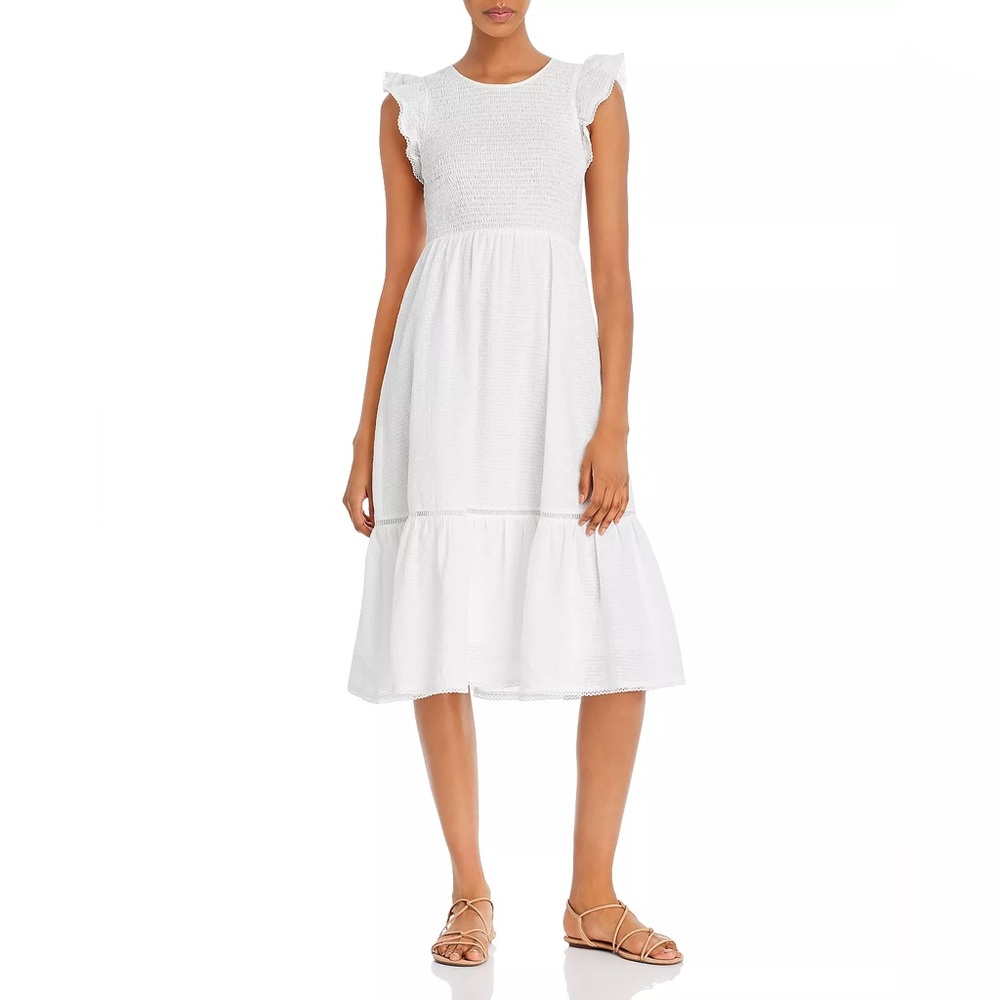 Lost and Wander Daffodil Cotton Smocked Midi Dress Size M
